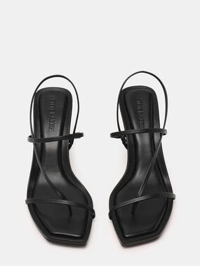 Steve Madden Black Strappy Square-Toe Sandals with Slingback